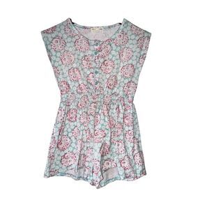 Kid's Tucker + Tate Light Blue and Red Floral Romper